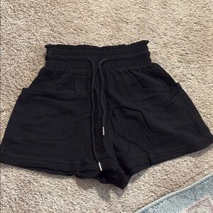 Pink Lily Black High Waist Shorts